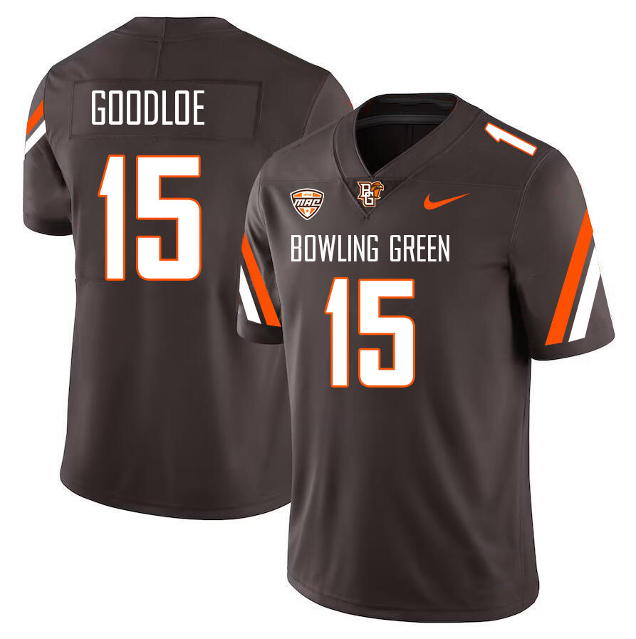 Bowling Green Falcons #15 Caleb Goodloe College Football Jerseys Stitched-Brown